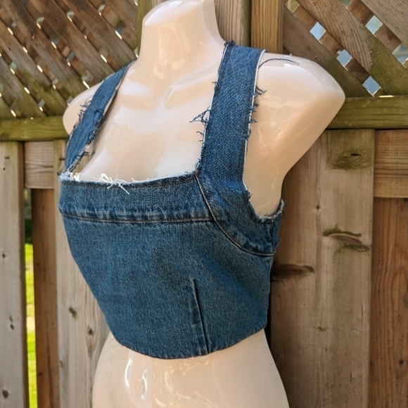 Zara trf denim ix'd makers deconstructed Jean top xs - Picture 2 of 9